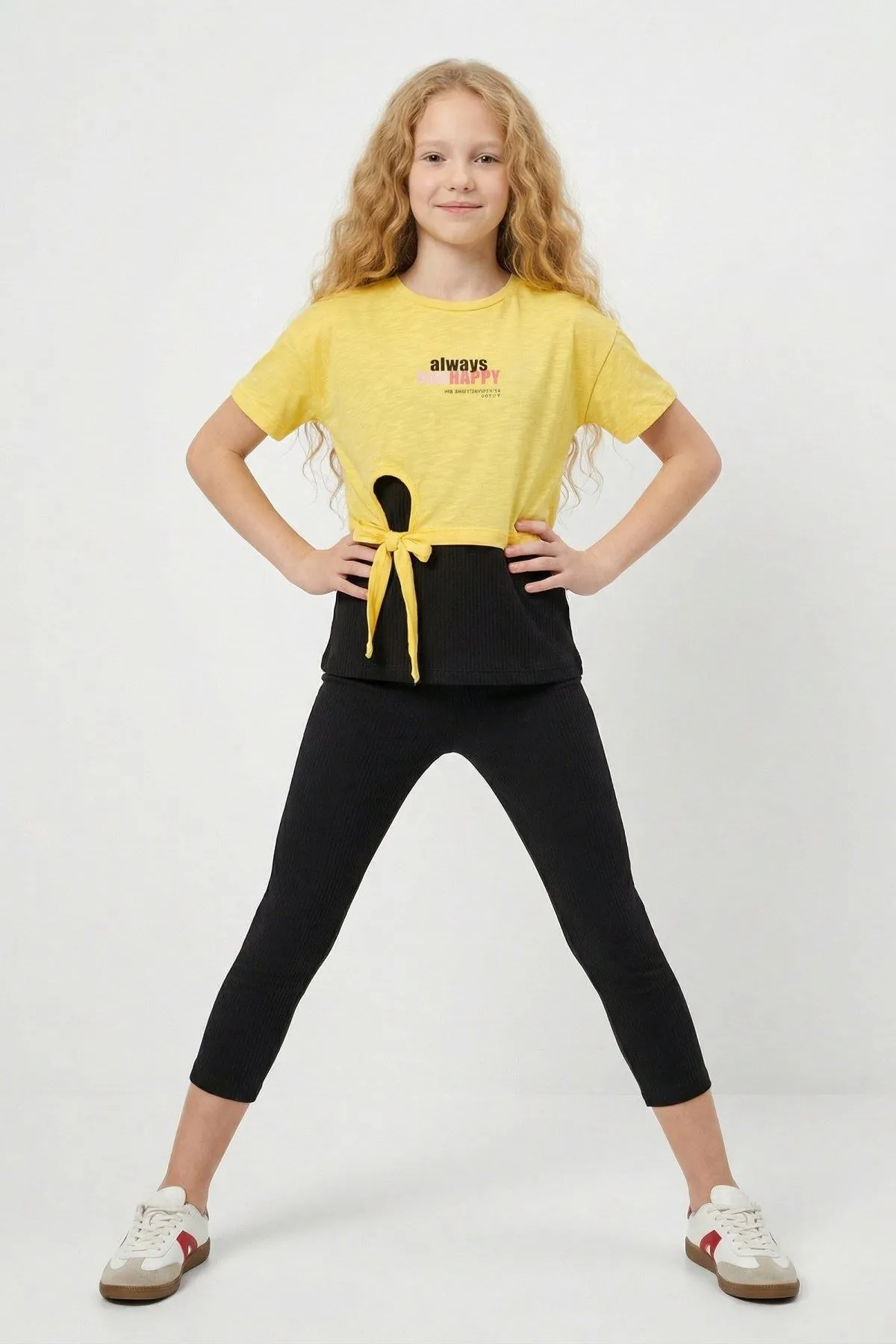 10-13 Yaş Sportive Girls Cooles Kız Çocuk 3'Lü Takım-Sarı