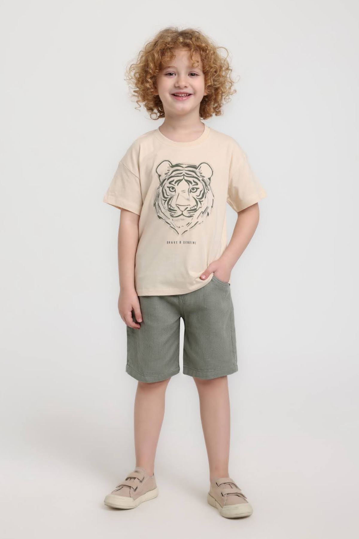 1-5 Yaş Brave Genvine Erkek Çocuk Takım-Latte