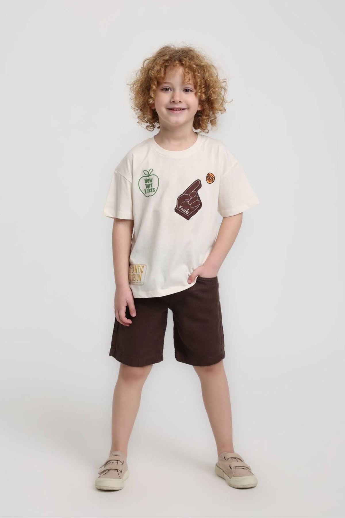 1-5 Yaş Axel Royce Erkek Çocuk Takım-Ekru