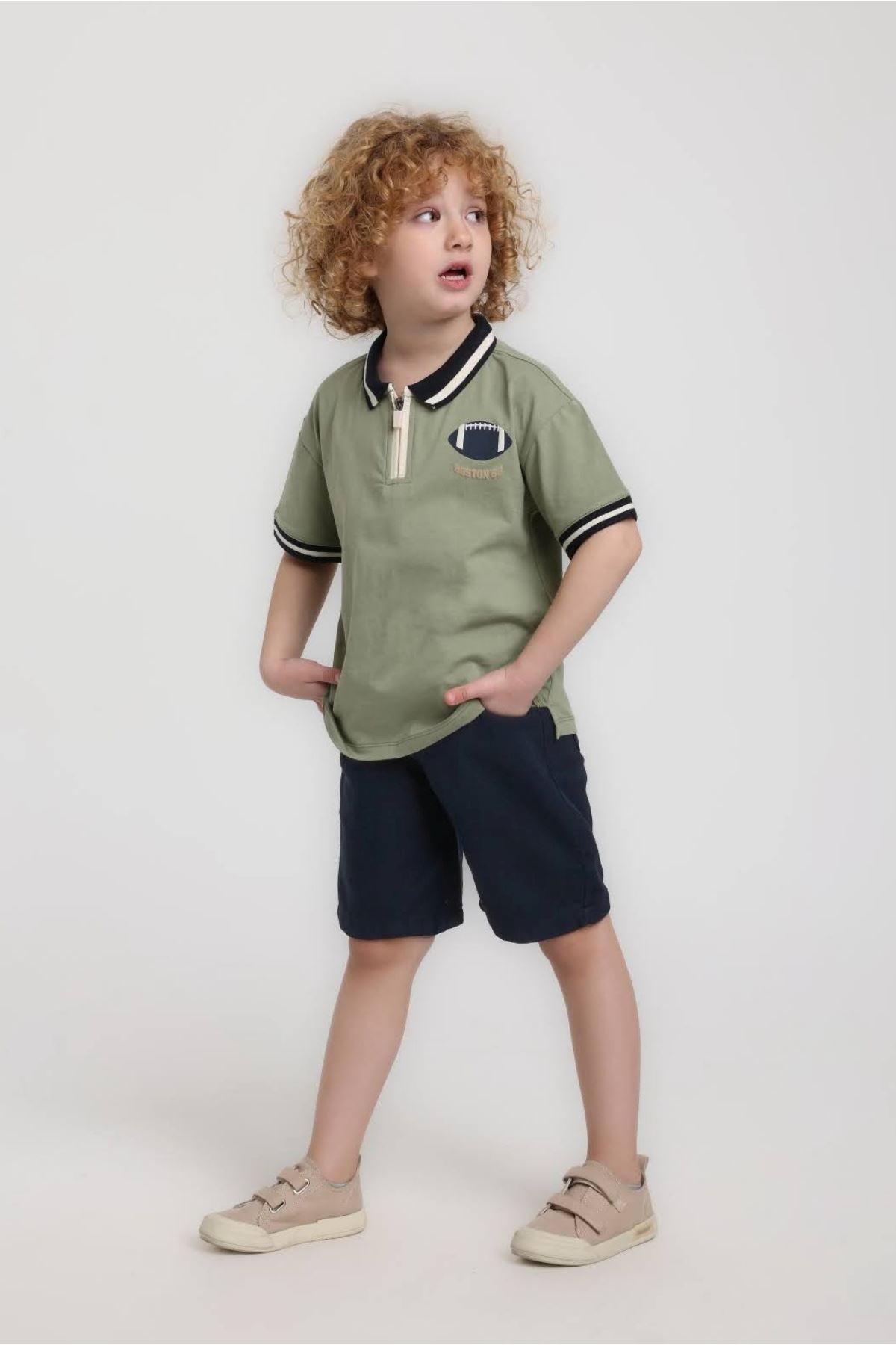 1-5 Yaş Noble Crest Erkek Çocuk Takım-Haki