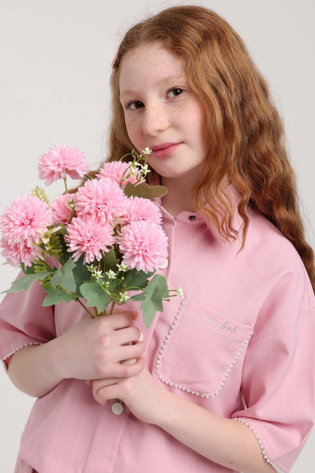 5-14 Yaş Mila Flora Kız Çocuk Takım-Pembe