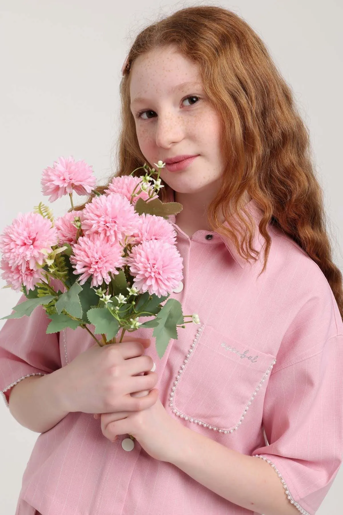 5-14 Yaş Mila Flora Kız Çocuk Takım-Pembe
