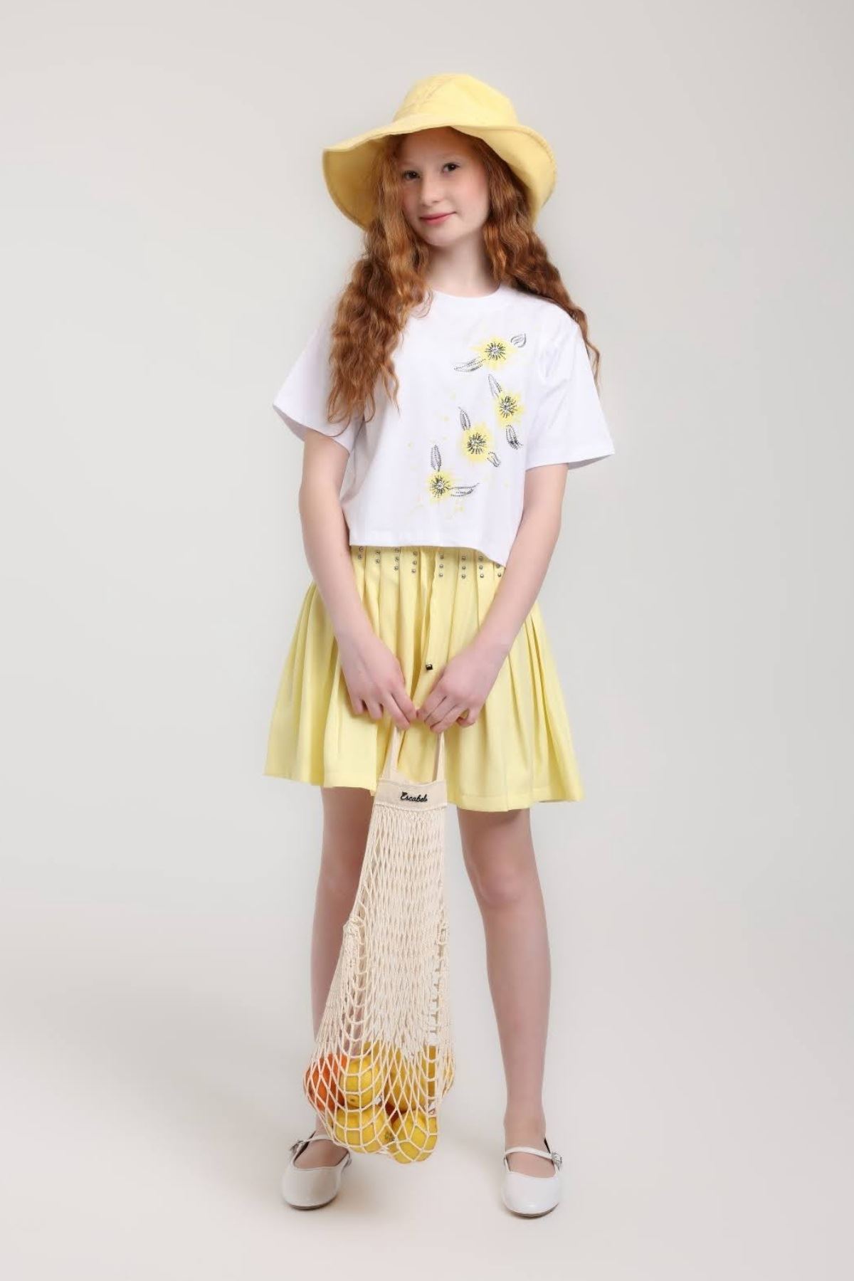 8-14 Yaş Cool Garden Kız Çocuk Takım-Ekru