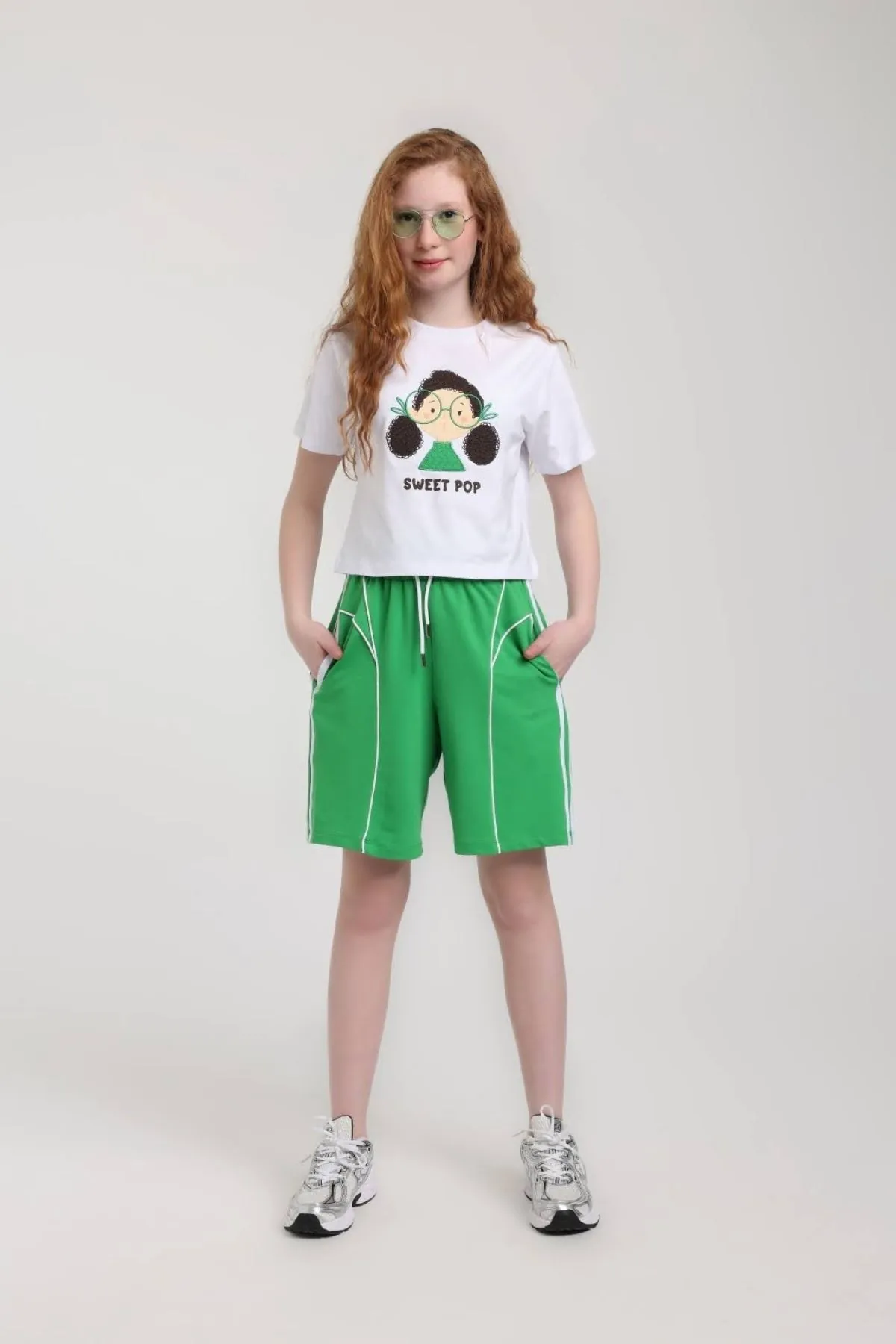 5-14 Yaş Elena Muse Kız Çocuk Takım-Benetton Yeşil