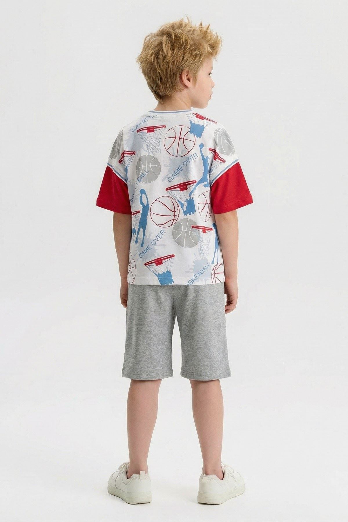 6-9 Yaş Basketball Cool Erkek Çocuk Takım-Kırmızı