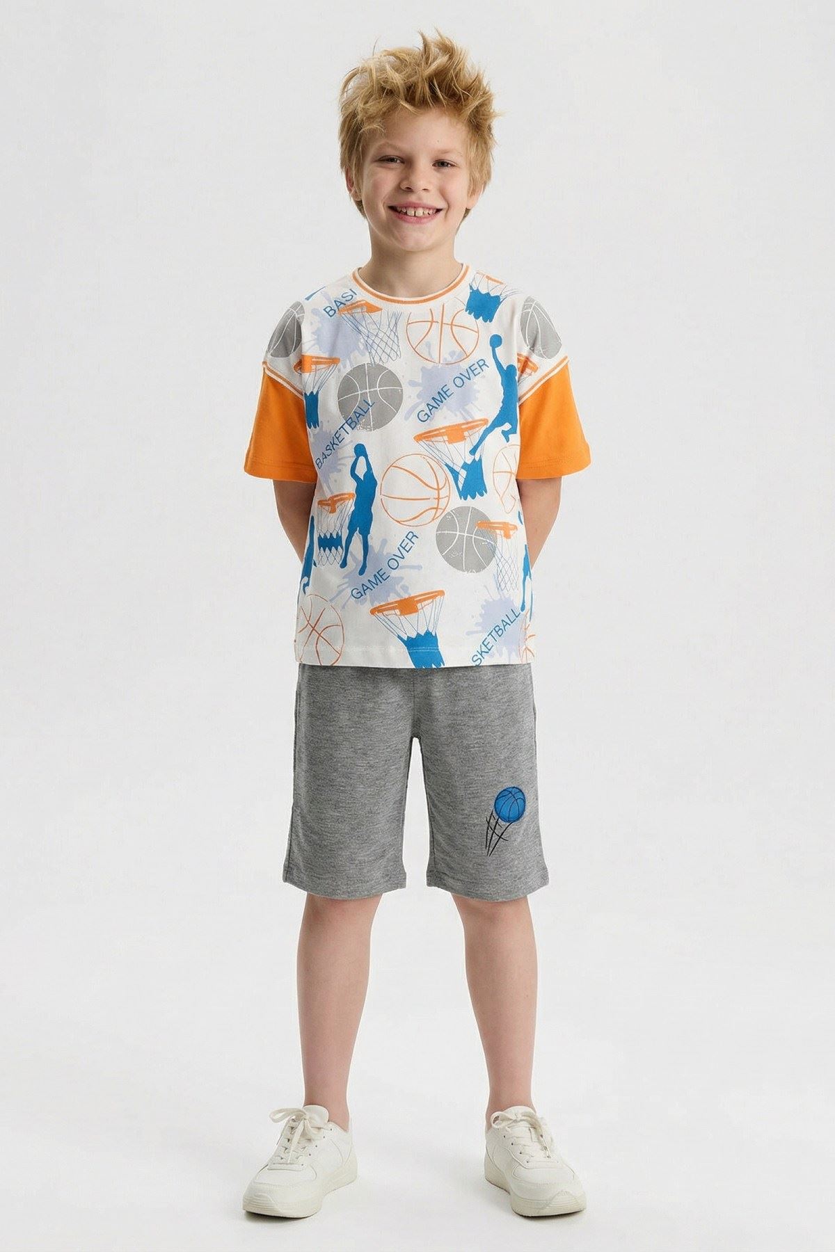 6-9 Yaş Basketball Cool Erkek Çocuk Takım-Oranj