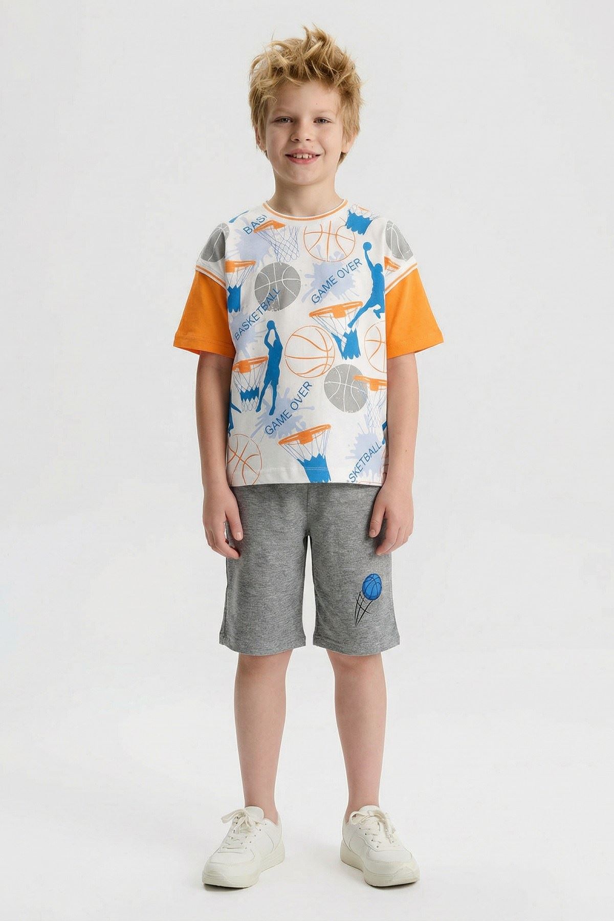 6-9 Yaş Basketball Cool Erkek Çocuk Takım-Oranj