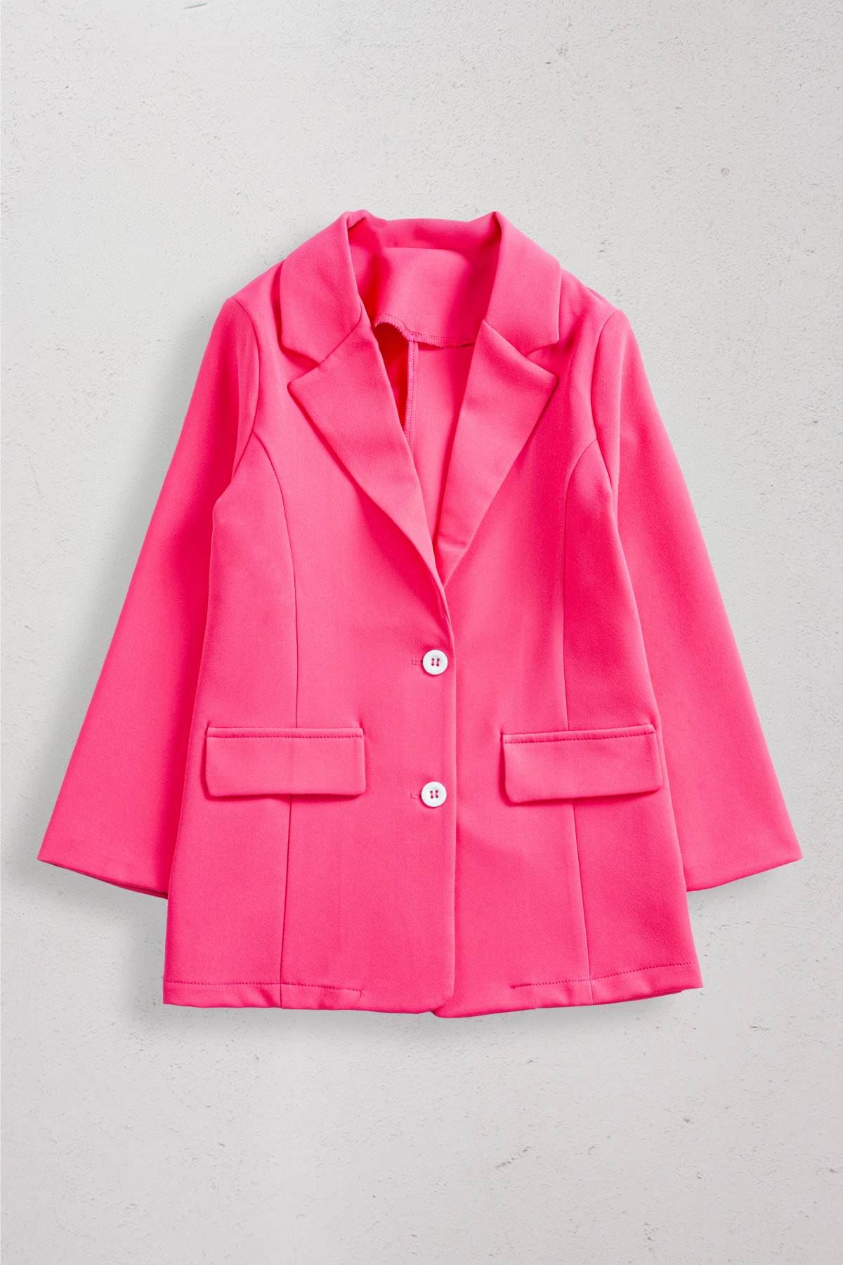 9-14 Yaş Magnolia Kız Çocuk Blazer Ceket-Fuşya