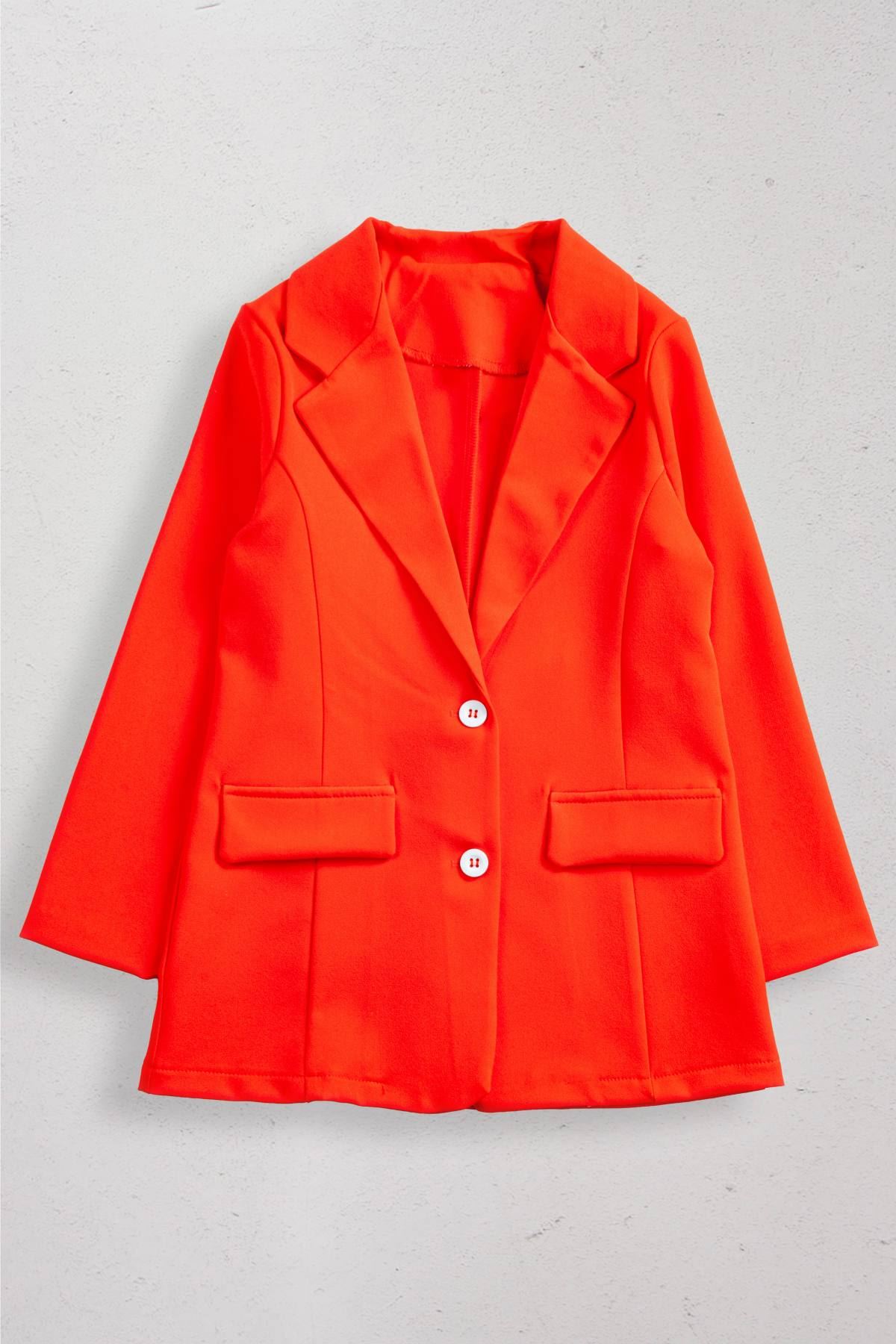 9-14 Yaş Magnolia Kız Çocuk Blazer Ceket-Oranj