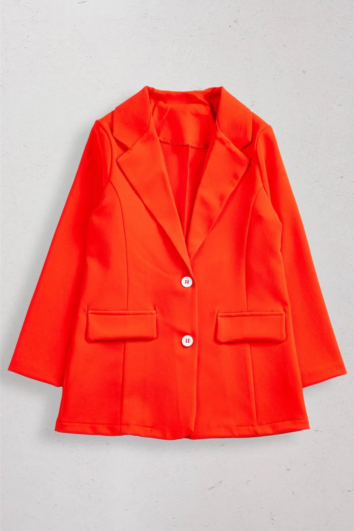 9-14 Yaş Magnolia Kız Çocuk Blazer Ceket-Oranj