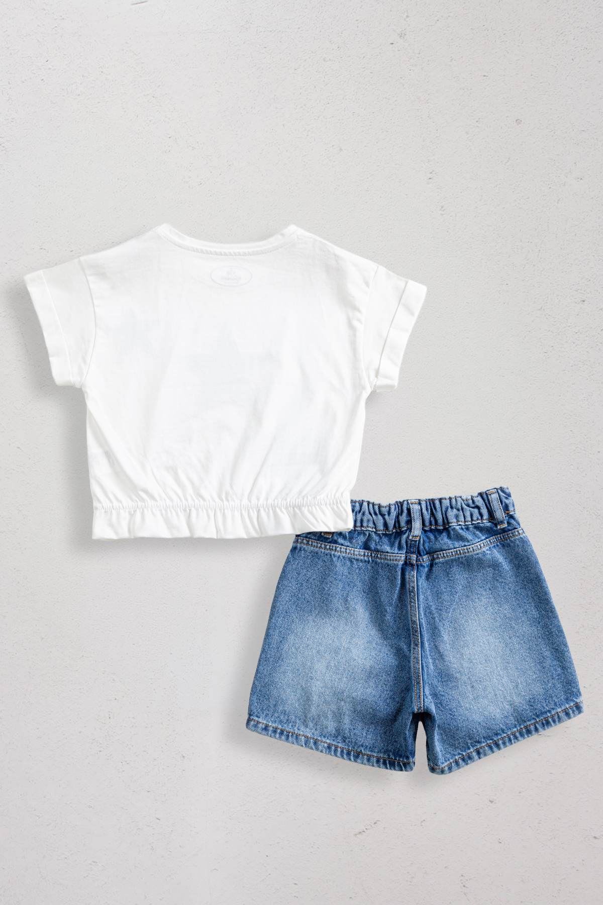 5-14 Yaş New Magic Kız Çocuk Şort Etekli Takım-İndigo