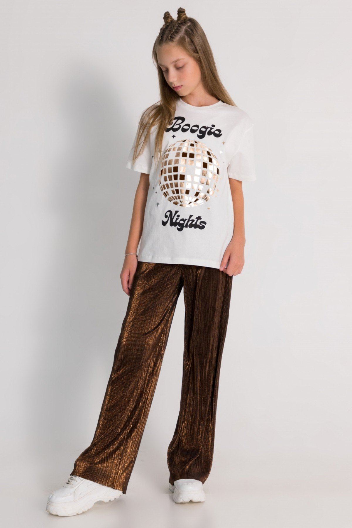 9-14 Yaş Boogi Nights Kız Çocuk T-Shirt-Ekru