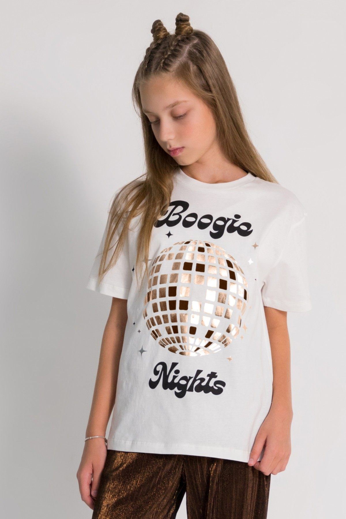 9-14 Yaş Boogi Nights Kız Çocuk T-Shirt-Ekru