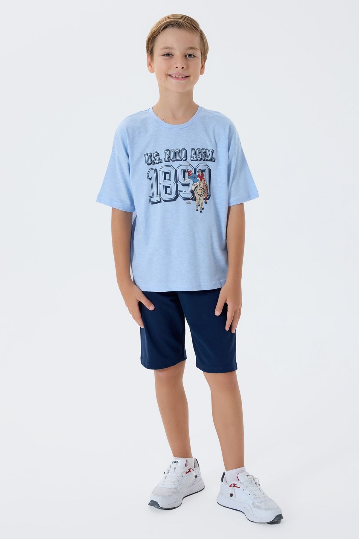 4-15 Yaş Lisanslı Us Polo Assn Erkek Çocuk Takım-Mavi