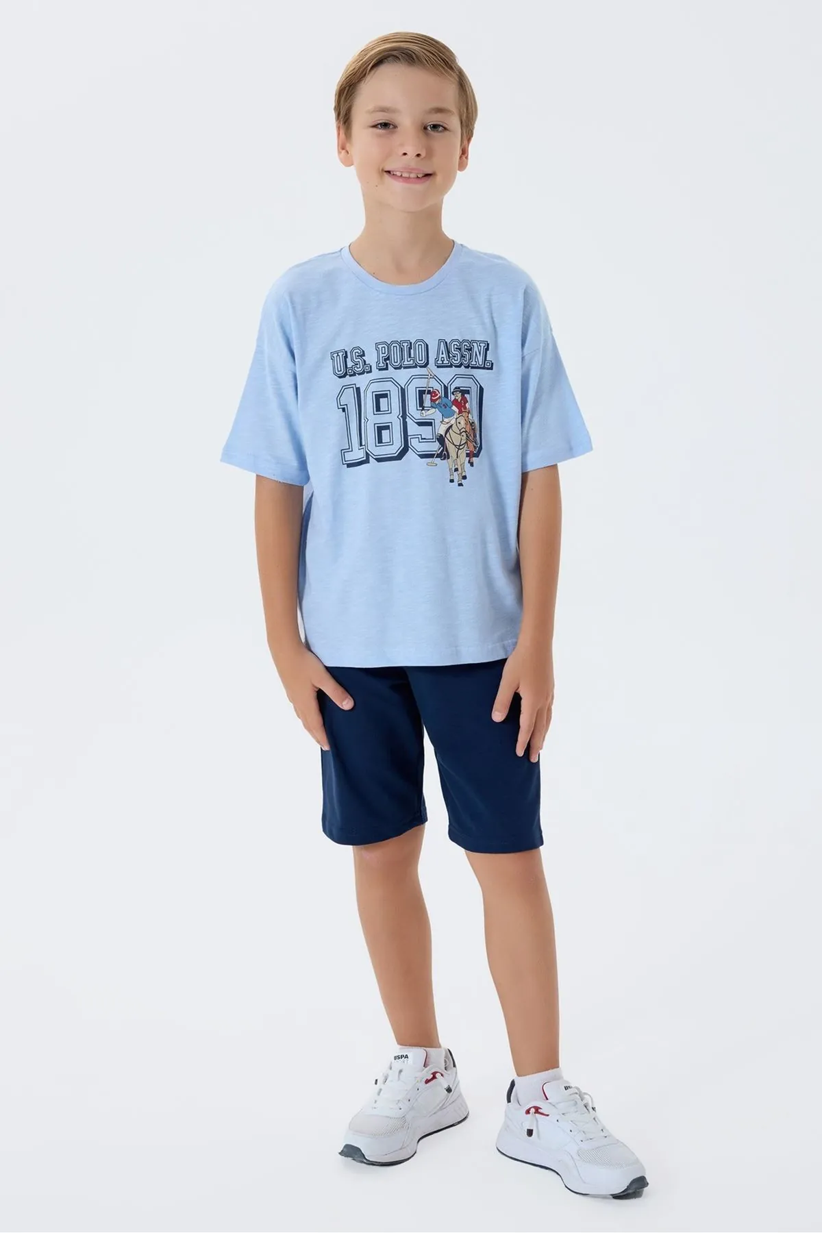 4-15 Yaş Lisanslı Us Polo Assn Erkek Çocuk Takım-Mavi