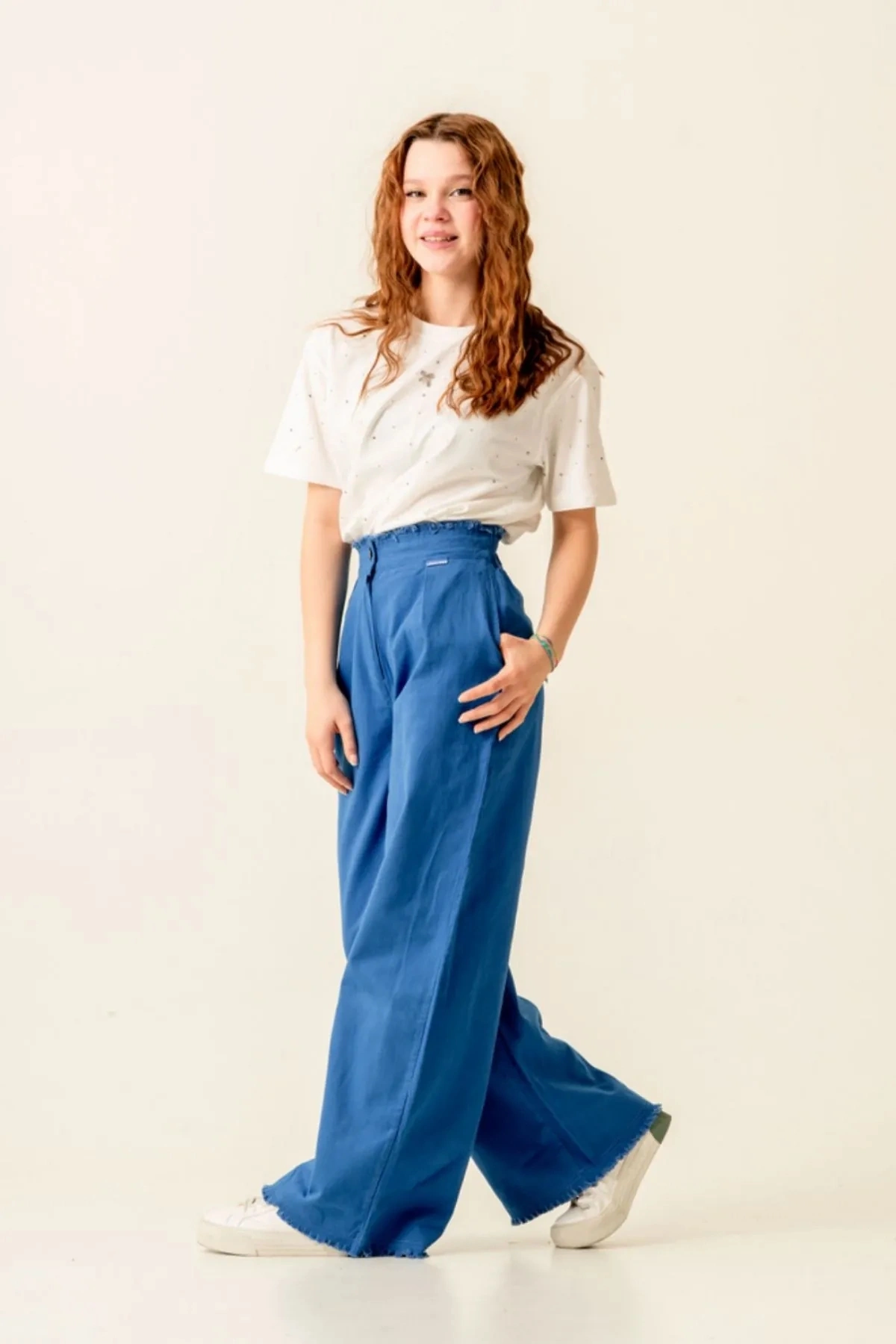 8-15 Yaş Calista Rivan Premium Kız Çocuk Pantolon-Saks