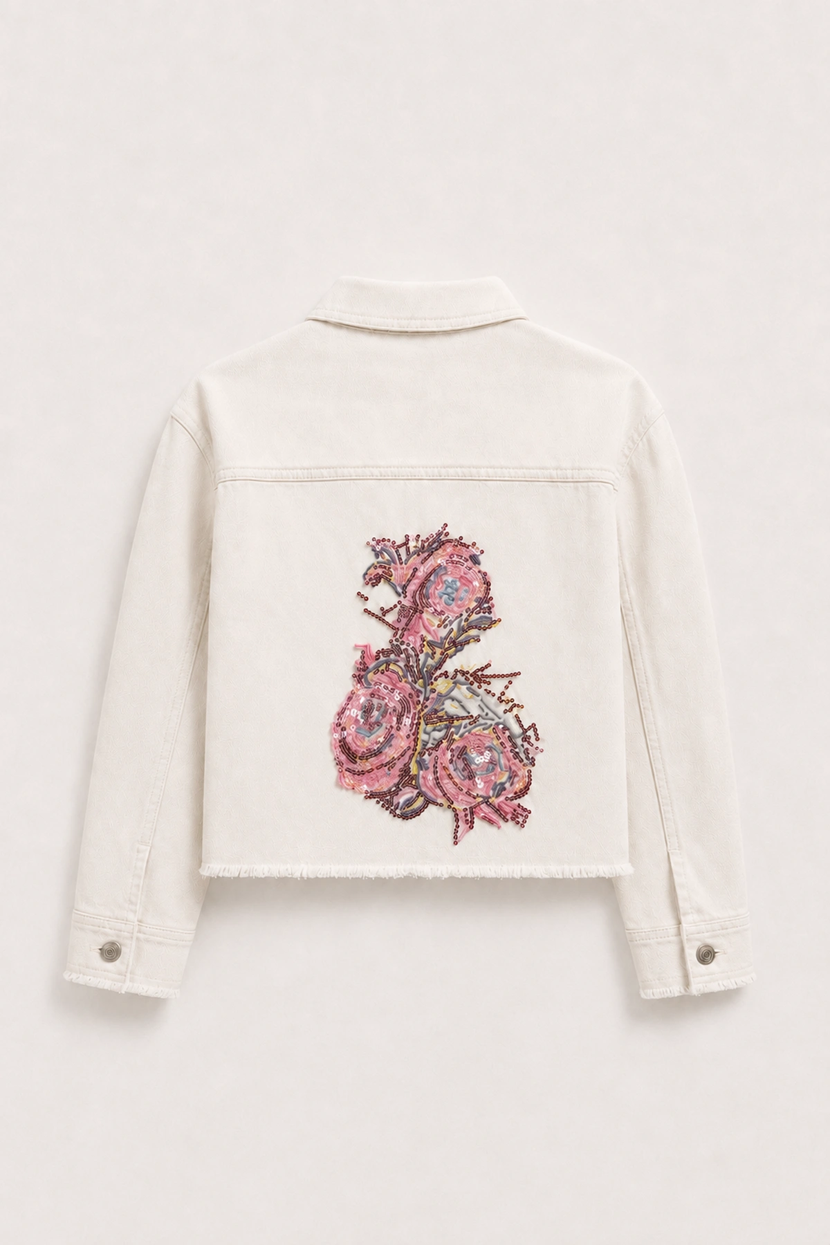 4-14 Yaş Lêona Luxery Pink Kız Çocuk Ceket-Ekru