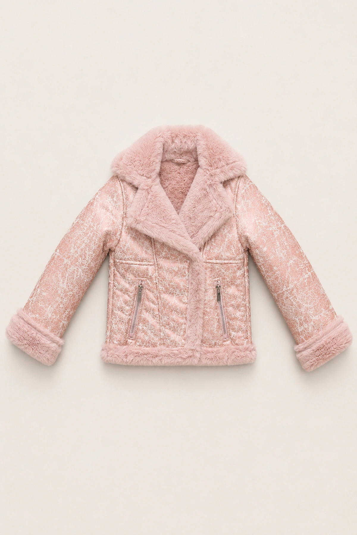 8-14 Yaş Luxe Glimmer Kız Çocuk Mont-Şeker Pembe