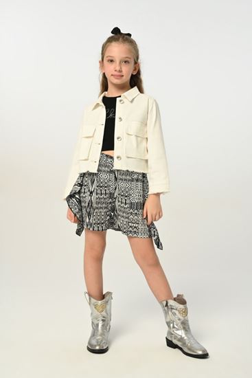 3-8 Yaş Borçka Kız Çocuk 3'Lü Takım -Ekru-