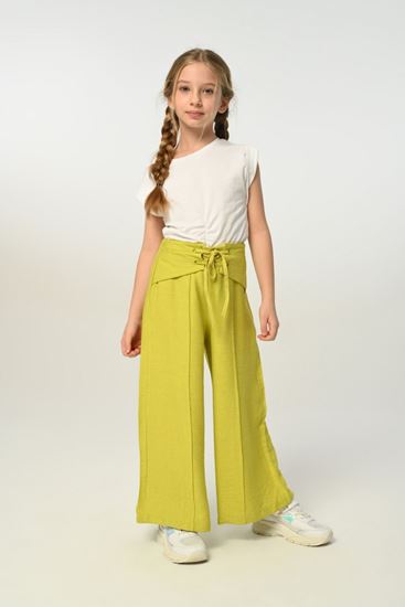 3-8 Yaş Maçka Kız Çocuk Pantolonlu Takım -Ekru-