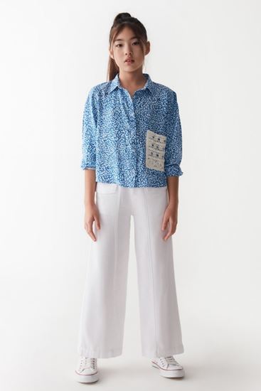 8-14 Yaş Premium Okyanus Kız Çocuk Pantolonlu Takım -Mavi-