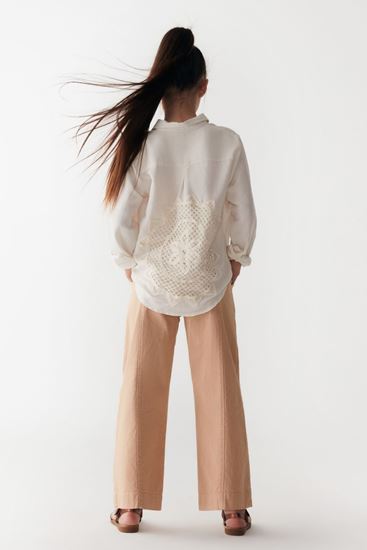 8-14 Yaş Merbella Kız Çocuk Pantolonlu Takım -Krem-