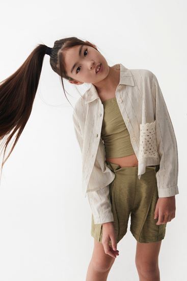 8-14 Yaş Pavlova Kız Çocuk 3'Lü Takım -Haki-