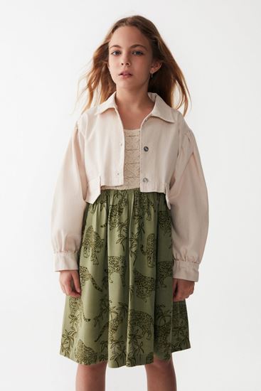 8-14 Yaş Pavlova Mira Kız Çocuk Tasarım Ceket -Krem-