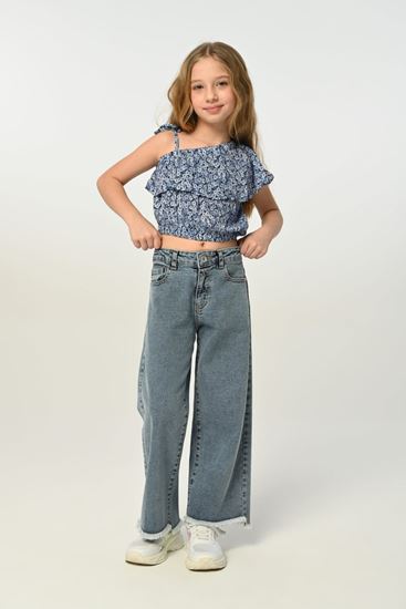 3-8 Yaş San Sebastian Kız Çocuk Pantolonlu Takım -Mavi-