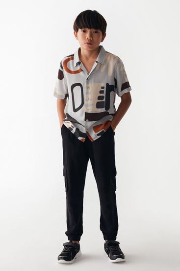 8-14 Yaş Pabloroma Erkek Çocuk Pantolonlu Takım -Siyah-