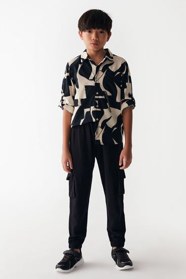 8-14 Yaş Chamartin Erkek Çocuk Pantolonlu Takım -Siyah-