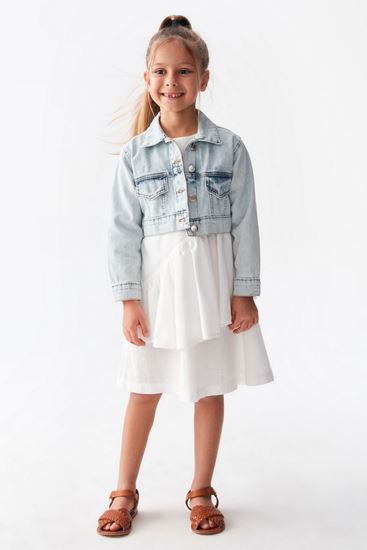 4-8 Yaş Aurora Kız Çocuk Ceket -Mavi-