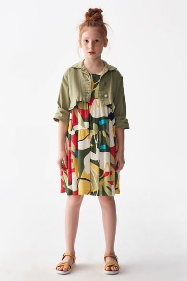 8-14 Yaş Ahenk Colors Kız Çocuk Tasarım Ceket -Haki-