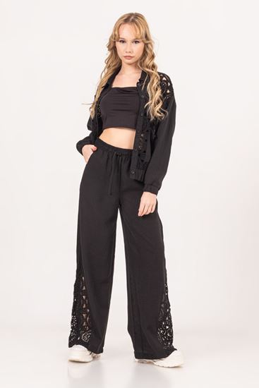 8-14 Yaş Black Berceste Kız Çocuk 3'Lü Takım -Siyah