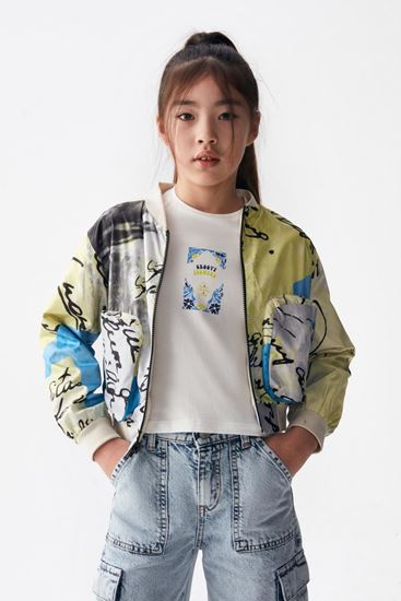 8-14 Yaş Katalonya Kız Çocuk Yağmurluk/Rüzgarlık -Sarı-