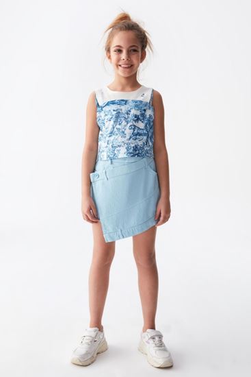 8-14 Yaş Barcelona Kız Çocuk Şort Etekli Takım -Ekru-