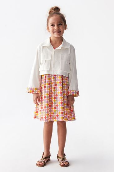 4-8 Yaş Marmaris Kız Çocuk Ceket -Ekru-