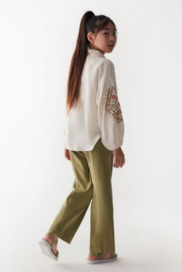 8-14 Yaş Kapadokya Kız Çocuk Pantolonlu Takım -Krem-