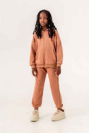 6-12 Yaş New Mariana Kız Çocuk Hırkalı Takım -Açık Kiremit-