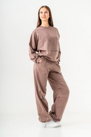 8-14 Yaş Bonjour Never Kız Çocuk Eşofman Takım -Mocha-