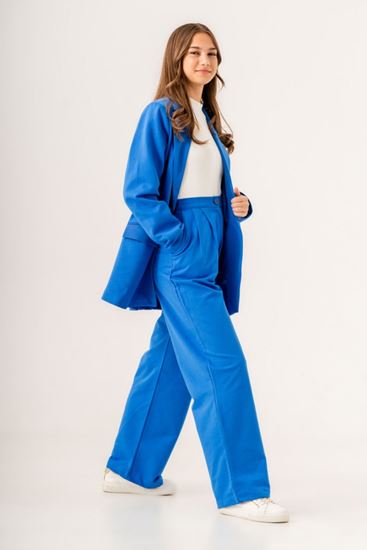 9-16 Yaş Nişantaşı Royal  Kız Çocuk Takım -Saks Mavisi-