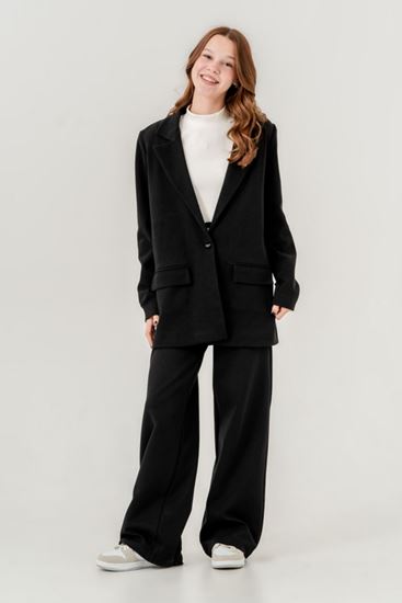 9-16 Yaş Nişantaşı Royal  Kız Çocuk Takım -Siyah-