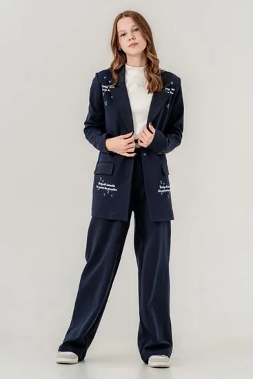 9-15 Yaş Nişantaşı Love Fashion Kız Çocuk Takım -Lacivert-