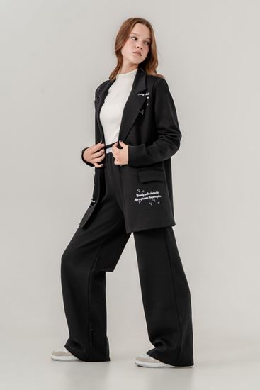 9-15 Yaş Nişantaşı Love Fashion Kız Çocuk Takım -Siyah-