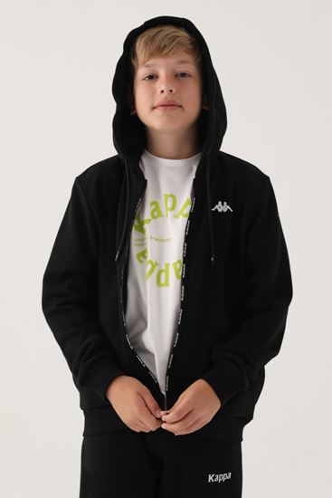 7-16 Yaş KAPPA Erkek Çocuk Hırka -Siyah-