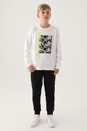 7-16 Yaş KAPPA Erkek Çocuk Sweat -Ekru-