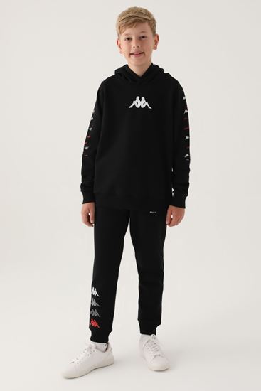 7-16 Yaş KAPPA Erkek Çocuk Sweatshirt -Siyah-