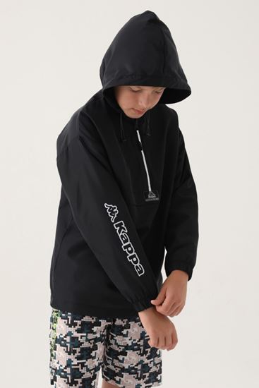 7-16 Yaş KAPPA Erkek Çocuk Yağmurluk Sweatshırt -Siyah-