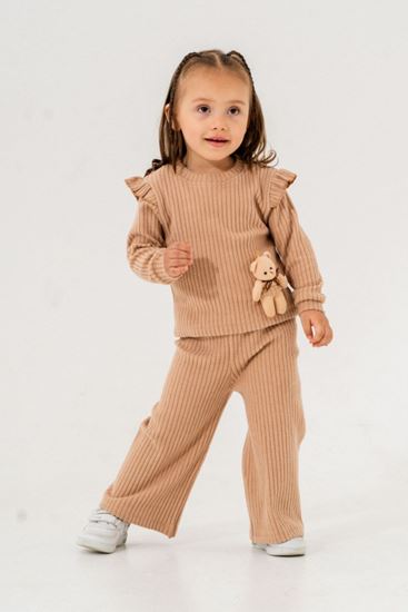 1-9 Yaş New Ayıcıklı Kız Çocuk Takım -Caremel-