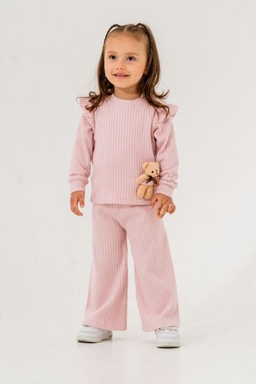 1-9 Yaş New Ayıcıklı Kız Çocuk Takım -Pembe-